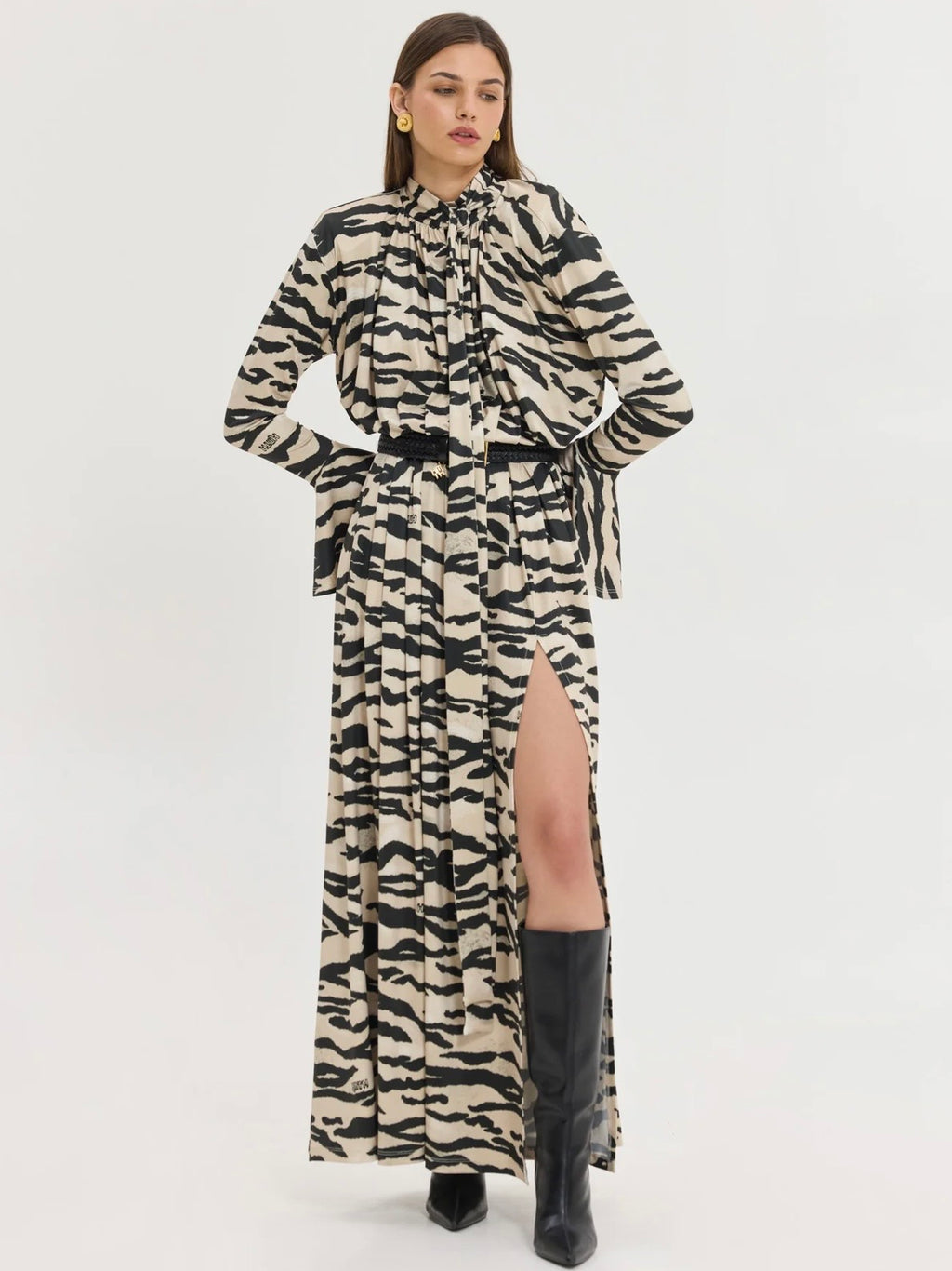 Peony Dress (Zebra Beige)