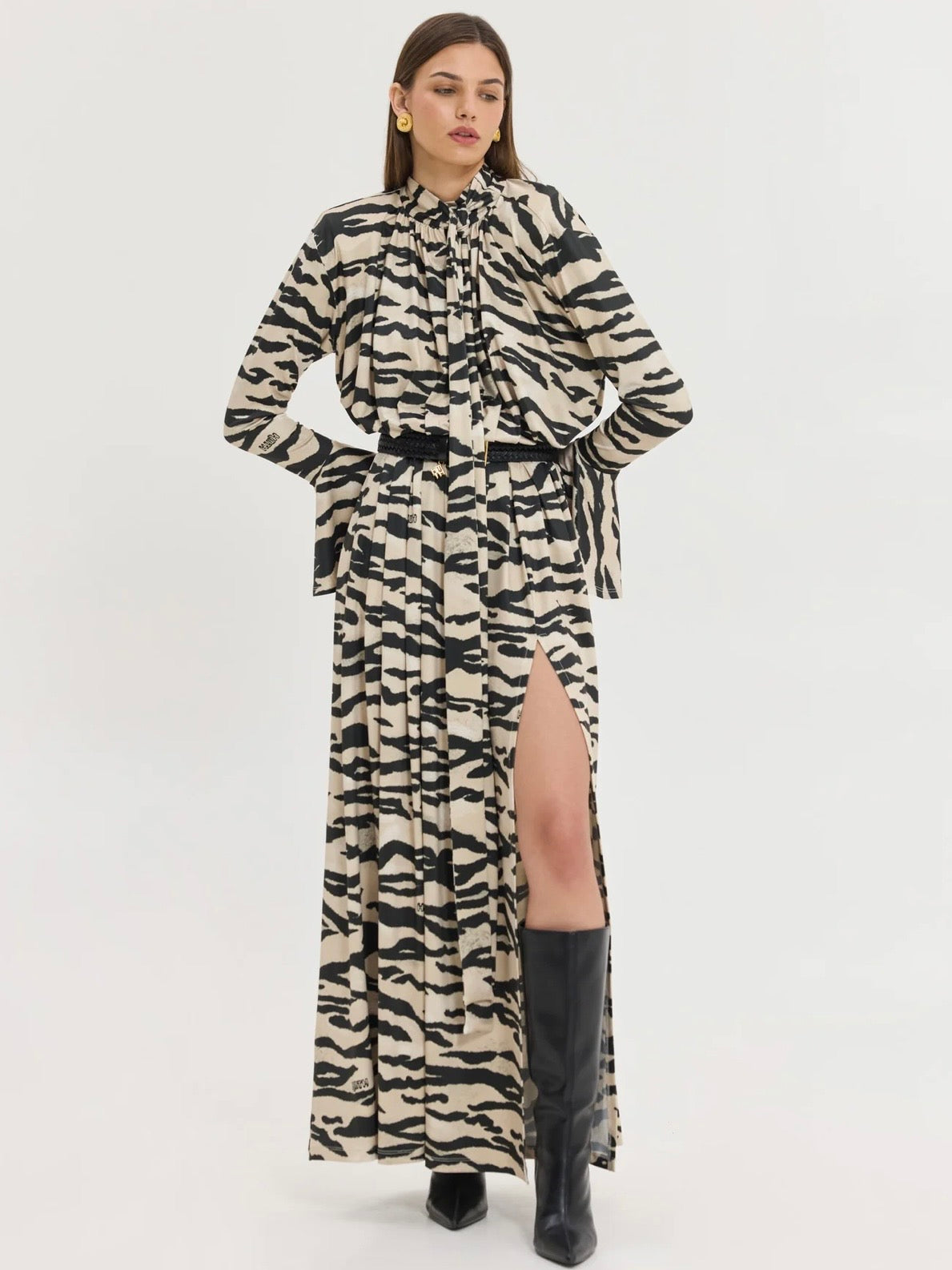 Peony Dress (Zebra Beige)