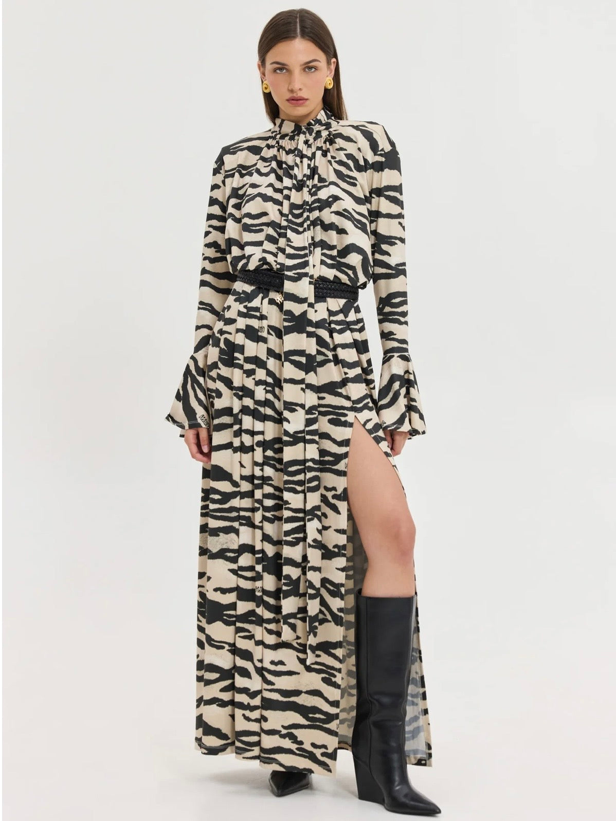 Peony Dress (Zebra Beige)