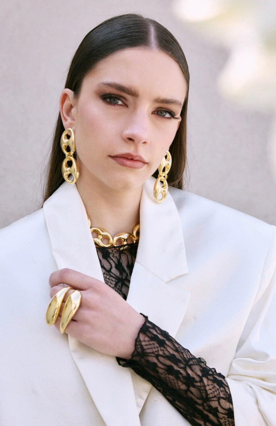 THETA EARRINGS(GOLD)