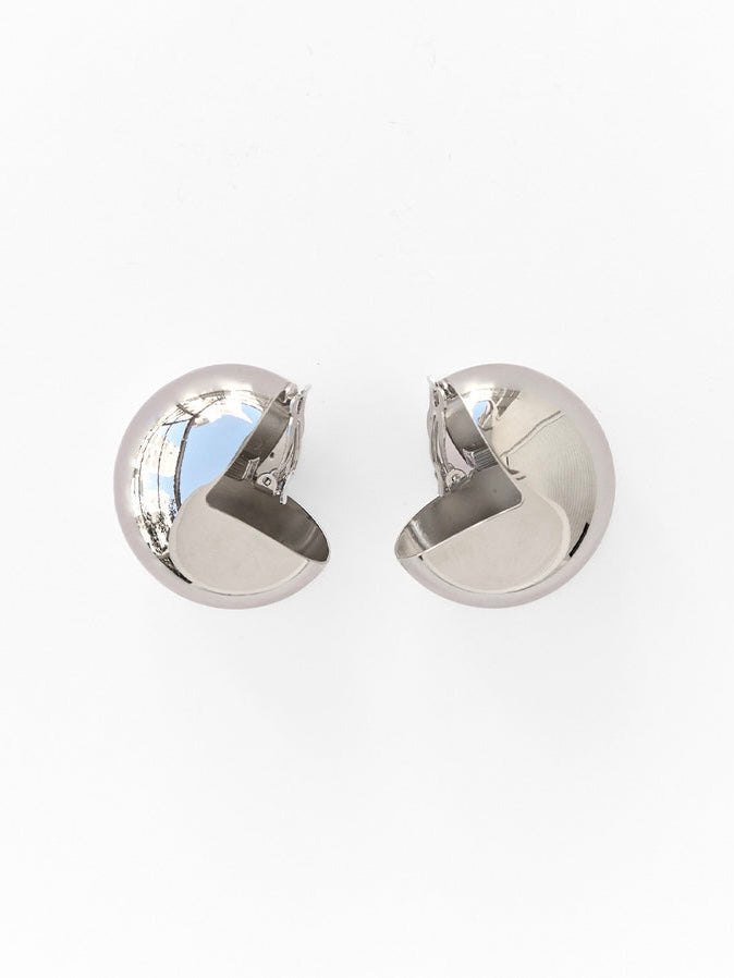Cyclone Clips Earrings Silver