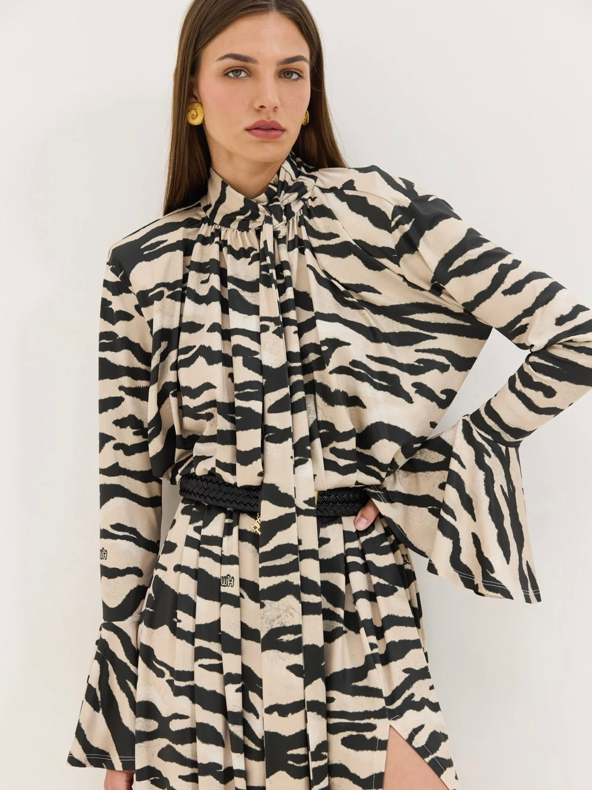 Peony Dress (Zebra Beige)