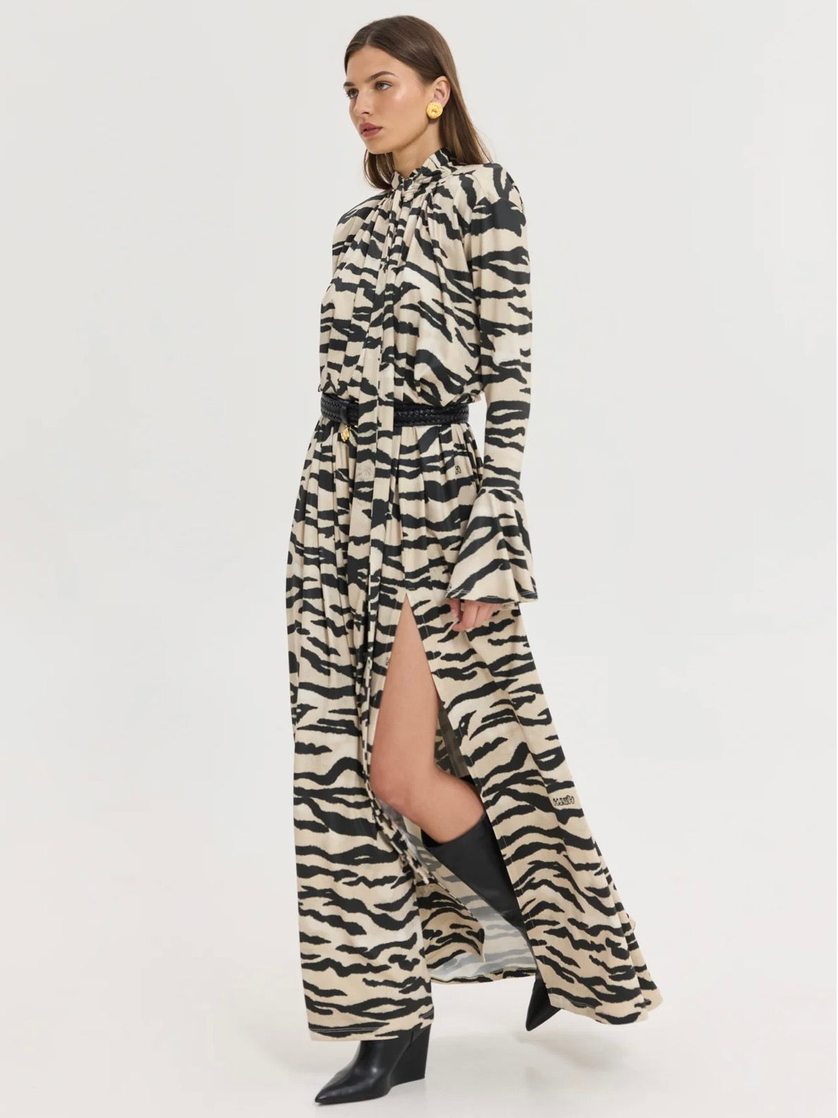 Peony Dress (Zebra Beige)
